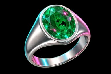 Silver Emerald Ring