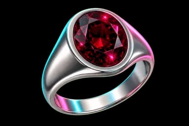 Silver Garnet Ring
